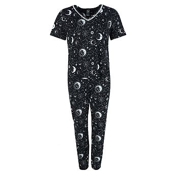 Women's V-neck Short Sleeve Jogger Set