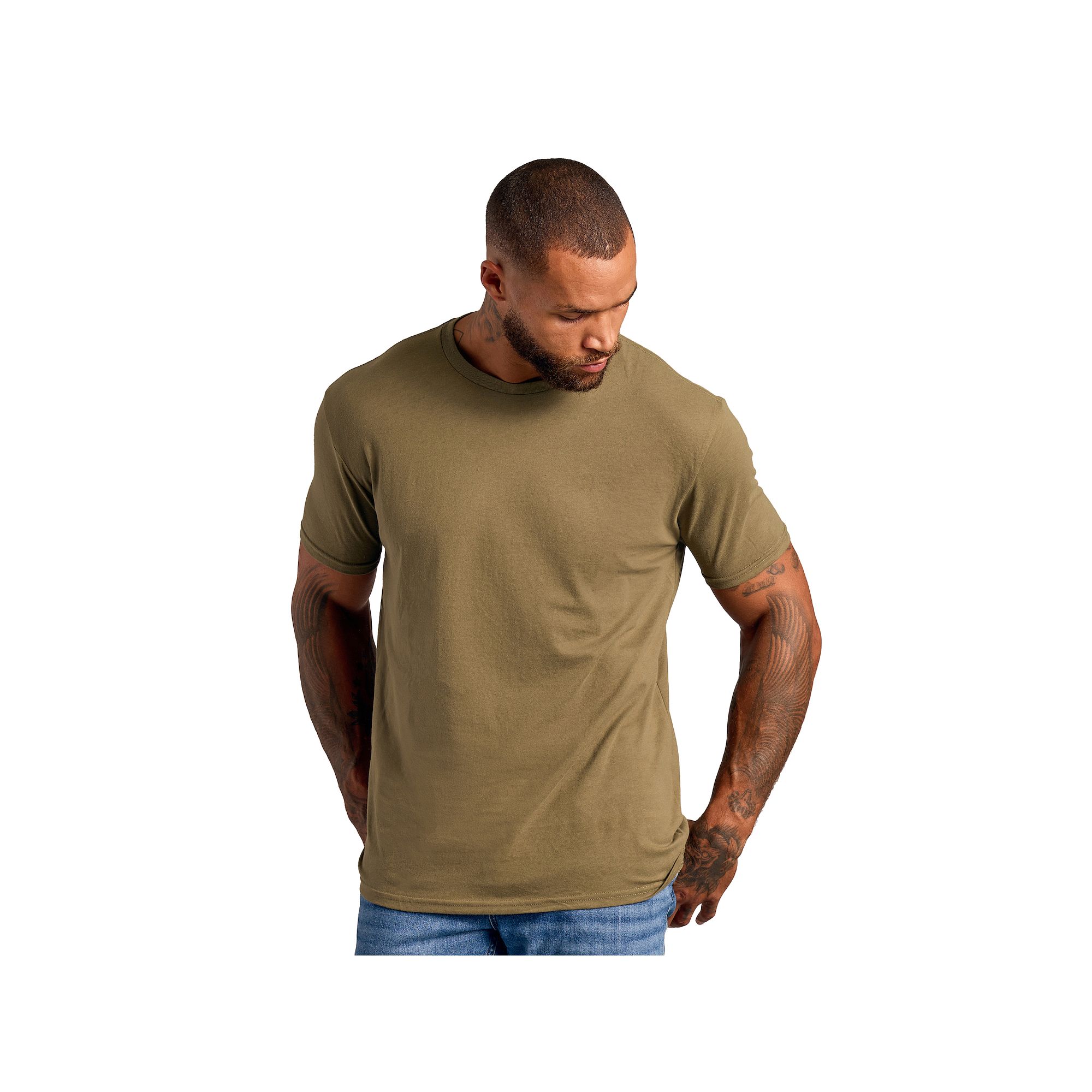 Mens True Classic Solid Tee, Size: Small, Military Green