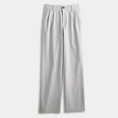 Juniors' SO Pinstripe Wide Leg Trousers