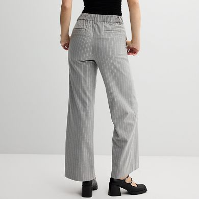 Juniors' SO Pinstripe Wide Leg Trousers