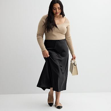Juniors' Plus Size SO Satin Maxi Skirt