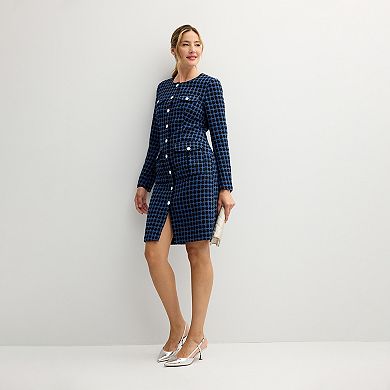 Women's Nanette Lepore Long Sleeve Button-Front Sheath Dress