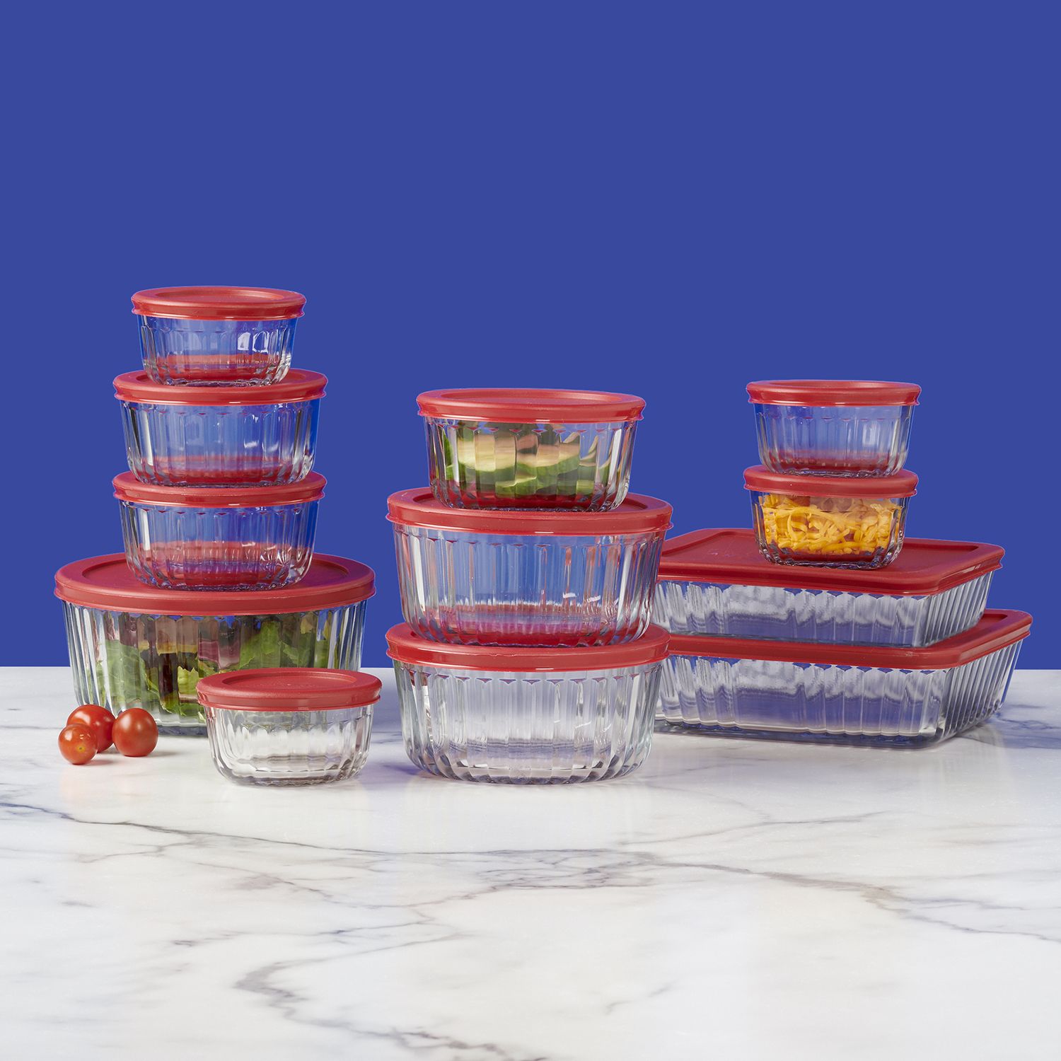 Anchor Hocking 24-piece Sculpted Food Storage Set