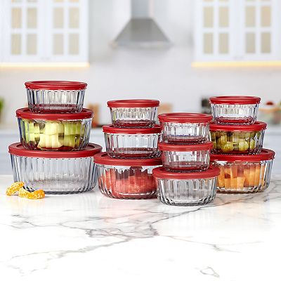Anchor Hocking 24-piece Sculpted Food Storage Set