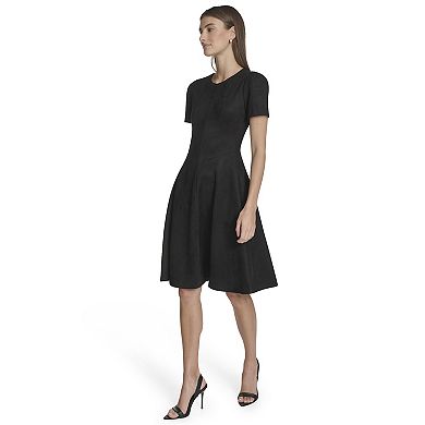 Women's Andrew Marc Short Sleeve Crewneck Midi Dress
