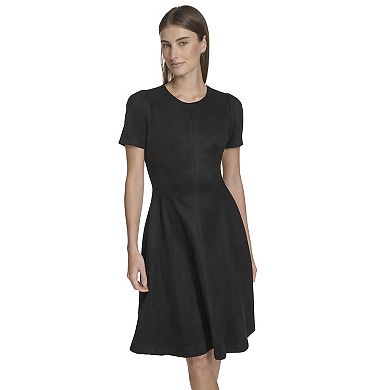 Women's Andrew Marc Short Sleeve Crewneck Midi Dress