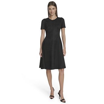 Women's Andrew Marc Short Sleeve Crewneck Midi Dress