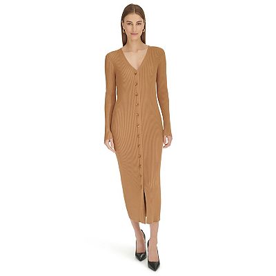Women s Harper Rose Long Sleeve Button Up V Neck Maxi Sweater Dress