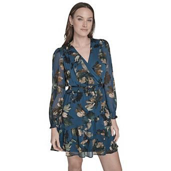 Women's Harper Rose Tie Die Long Sleeve Ruffle Flounce Mini Dress