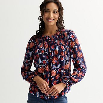 Women's Draper James Smocked Woven Top