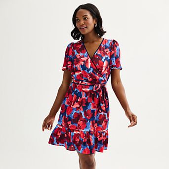 Women's Draper James Floral Flutter Sleeve Belted Mini Dress
