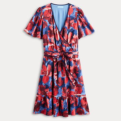 Women's Draper James Floral Flutter Sleeve Belted Mini Dress