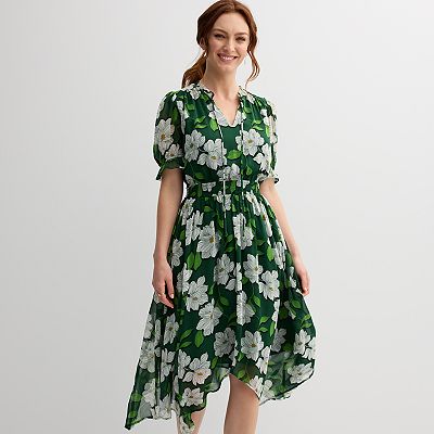Women's Draper James Elbow Sleeve Bandana Hem Dress