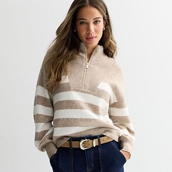 Women's Draper James Quarter Zip Pullover Sweater