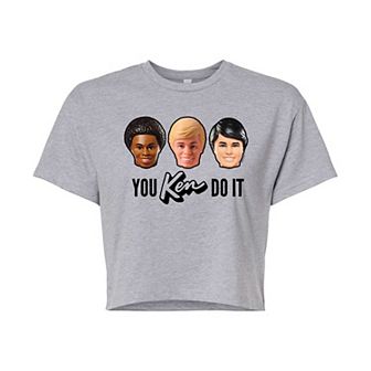 Juniors' Barbie® You Ken Do It Cropped Tee