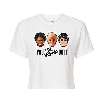 Juniors' Barbie® You Ken Do It Cropped Tee