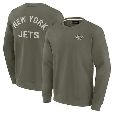 Unisex Fanatics Signature Olive New York Jets Super Soft Pullover Crew Sweatshirt