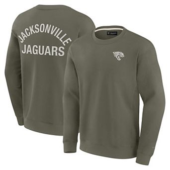 Unisex Fanatics Signature Olive Jacksonville Jaguars Super Soft Pullover Crew Sweatshirt