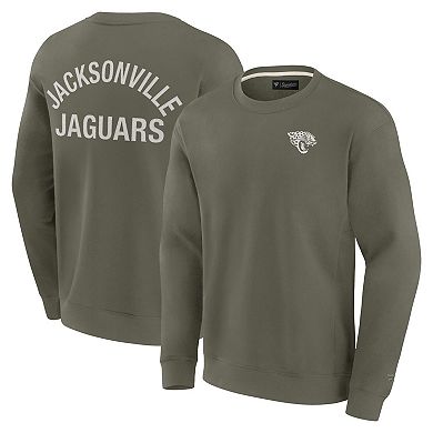Unisex Fanatics Signature Olive Jacksonville Jaguars Super Soft Pullover Crew Sweatshirt