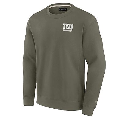 Unisex Fanatics Signature Olive New York Giants Super Soft Pullover Crew Sweatshirt