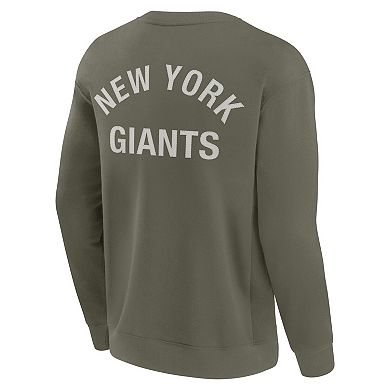 Unisex Fanatics Signature Olive New York Giants Super Soft Pullover Crew Sweatshirt