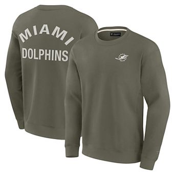 Unisex Fanatics Signature Olive Miami Dolphins Super Soft Pullover Crew Sweatshirt