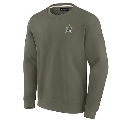Unisex Fanatics Signature Olive Dallas Cowboys Super Soft Pullover Crew Sweatshirt
