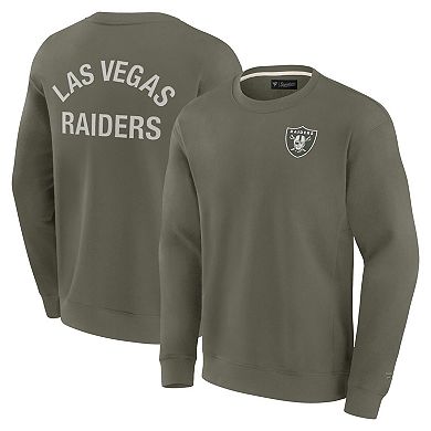Unisex Fanatics Signature Olive Las Vegas Raiders Super Soft Pullover Crew Sweatshirt