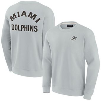 Unisex Fanatics Signature Gray Miami Dolphins Super Soft Pullover Crew Sweatshirt