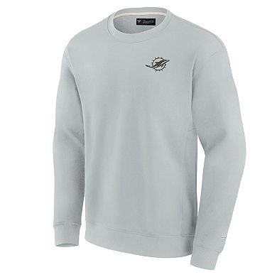 Unisex Fanatics Gray Miami Dolphins Super Soft Pullover Crew Sweatshirt
