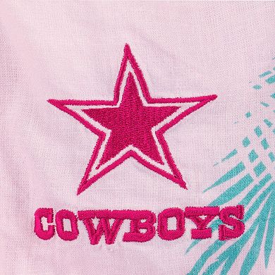 Women's Margaritaville Pink Dallas Cowboys Stadium Tie-Front Button-Up Shirt
