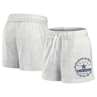 Women's Fanatics Branded Oatmeal Dallas Cowboys Vintage Badge Shorts