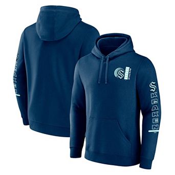 Men's Fanatics Branded Deep Sea Blue Seattle Kraken Revolution Pullover Hoodie