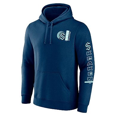 Men's Fanatics Branded Deep Sea Blue Seattle Kraken Revolution Pullover Hoodie