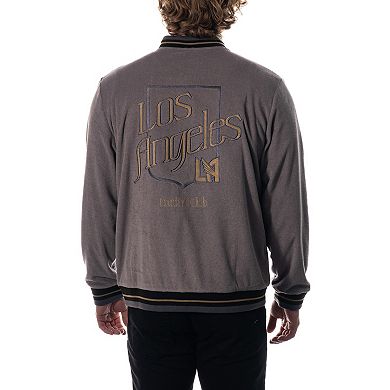 Unisex The Wild Collective Gray LAFC Towel Terry Full-Button Bomber Jacket