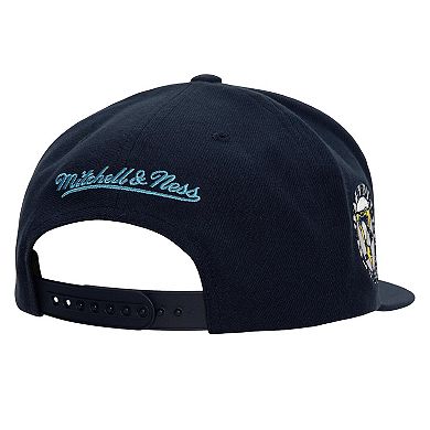 Men's Mitchell & Ness Navy Pittsburgh Penguins Retro Script Colorblock Snapback Hat