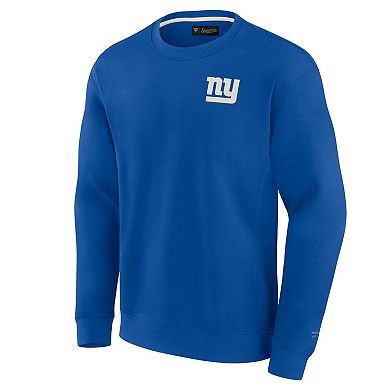 Unisex Fanatics Signature Royal New York Giants Super Soft Pullover Crew Sweatshirt