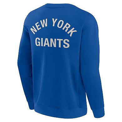 Unisex Fanatics Signature Royal New York Giants Super Soft Pullover Crew Sweatshirt