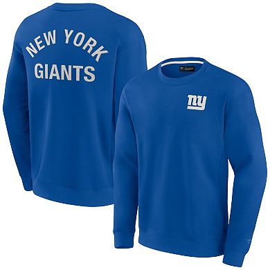 Unisex Fanatics Signature Royal New York Giants Super Soft Pullover Crew Sweatshirt