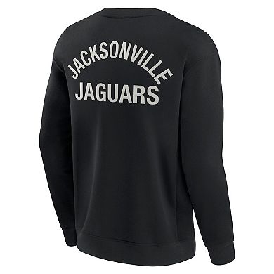 Unisex Fanatics Signature Black Jacksonville Jaguars Super Soft Pullover Crew Sweatshirt