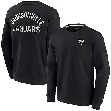 Unisex Fanatics Signature Black Jacksonville Jaguars Super Soft Pullover Crew Sweatshirt