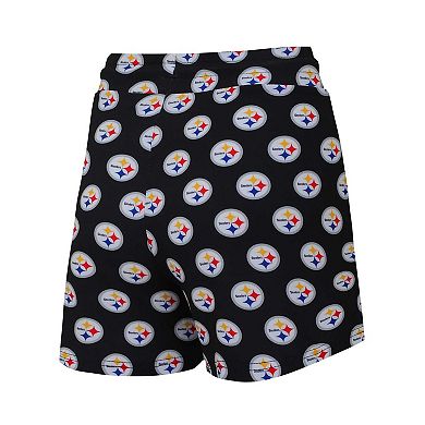 Women's Concepts Sport Pittsburgh Steelers Gauge Allover Print Cropped Tank Top & Shorts Sleep Set