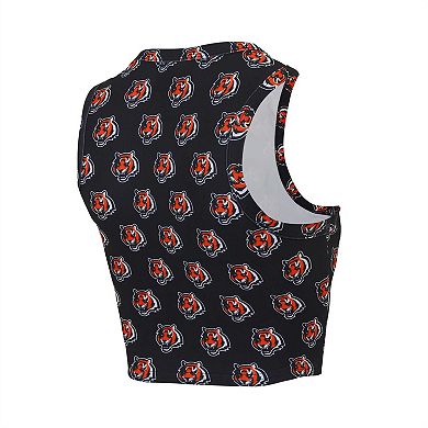 Women's Concepts Sport Cincinnati Bengals Gauge Allover Print Cropped Tank Top & Shorts Sleep Set