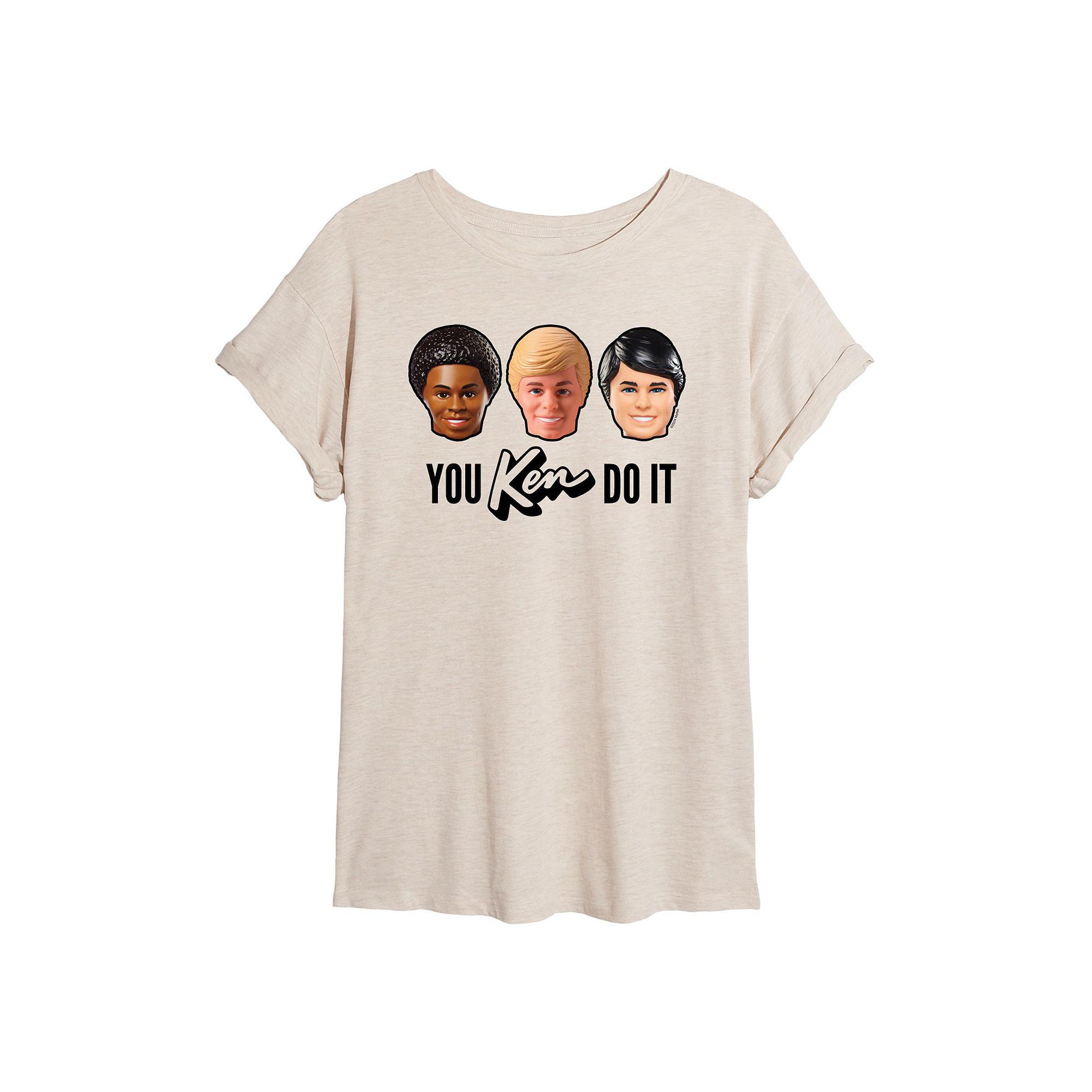 Juniors Barbie® You Ken Do It Oversized Tee, Girls, Size: Small, Beige
