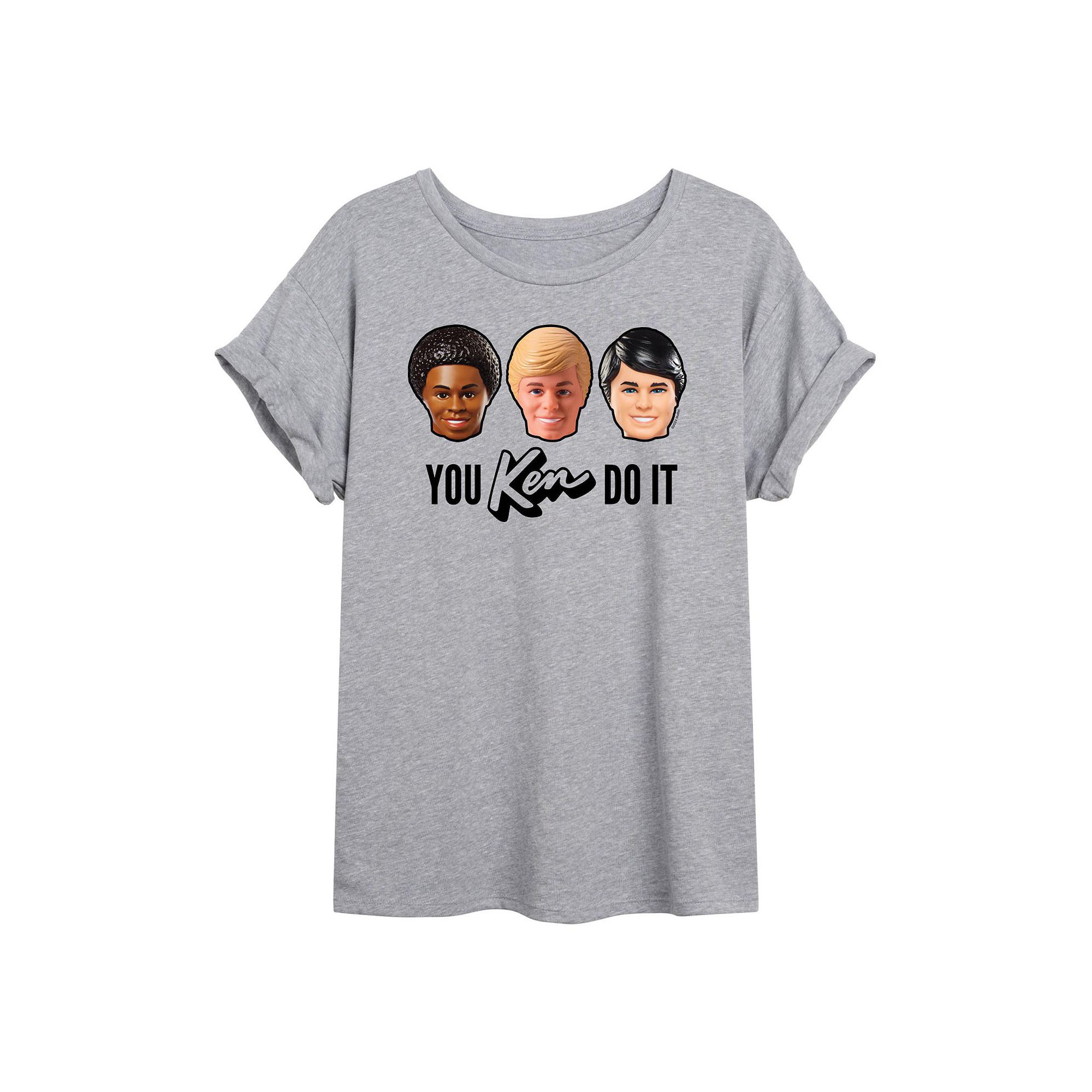 Juniors Barbie® You Ken Do It Oversized Tee, Girls, Size: Small, Grey Gr