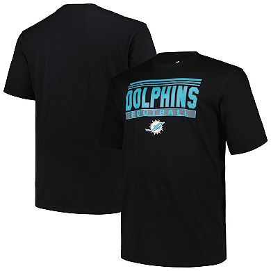 Men's Fanatics Branded Black Miami Dolphins Big & Tall Pop T-Shirt