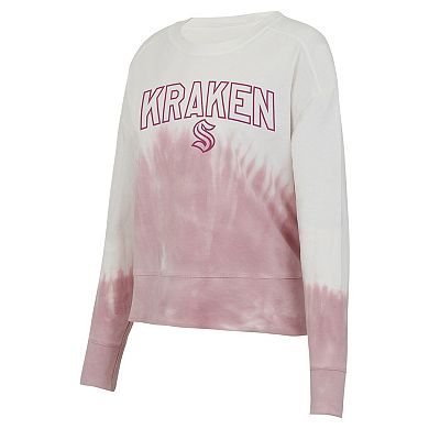 Women's Concepts Sport Pink/White Seattle Kraken Orchard Tie-Dye Long Sleeve T-Shirt