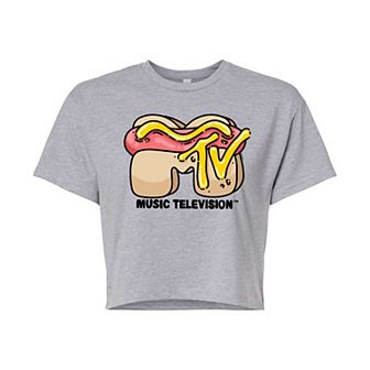 Juniors' MTV Hot Dog Cropped Tee