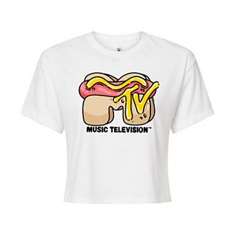 Juniors' MTV Hot Dog Cropped Tee