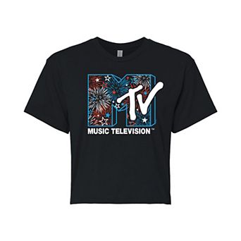 Juniors' MTV Fireworks Cropped Tee